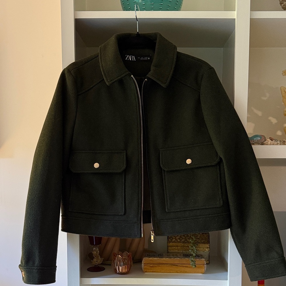 Zara Dark Green Utility Jacket
